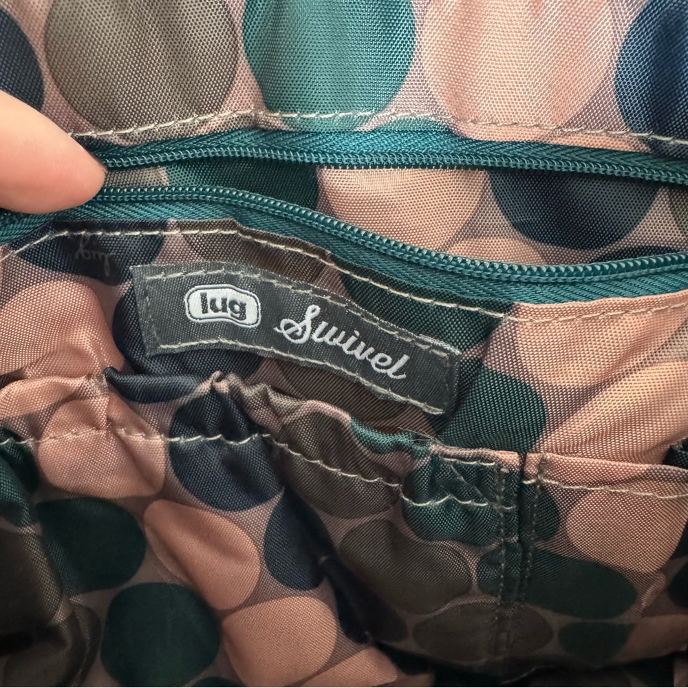 Lug Swivel Green Quilted Shoulder Bag Purse With Removable Strap - Picture 9 of 16